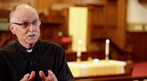 A man being interviewed